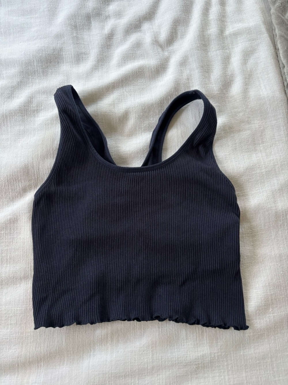 90 Degree By Reflex Navy Ribbed Racerback Crop Tank